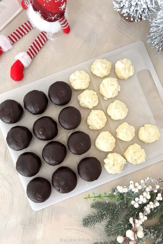 peppermint cream cheese + chocolate cookie dough