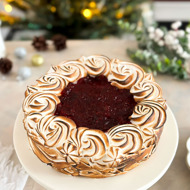 Cranberry Meringue Cheesecake
