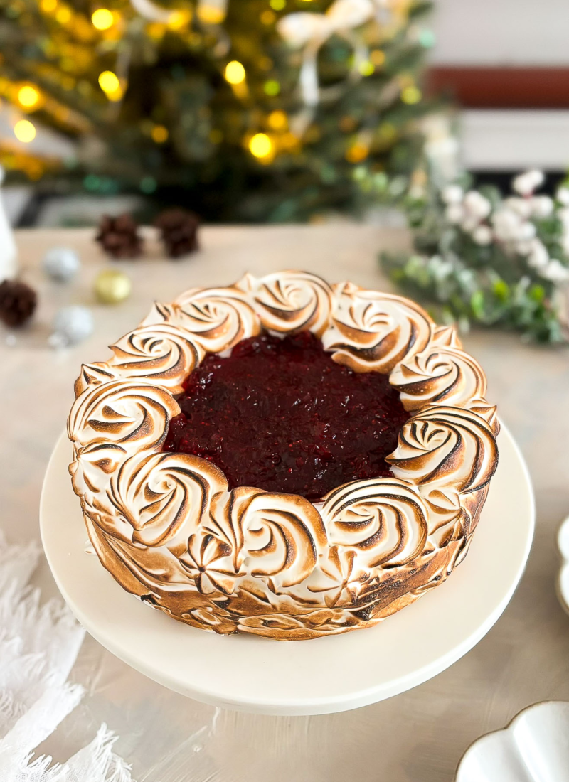 Cranberry Meringue Cheesecake