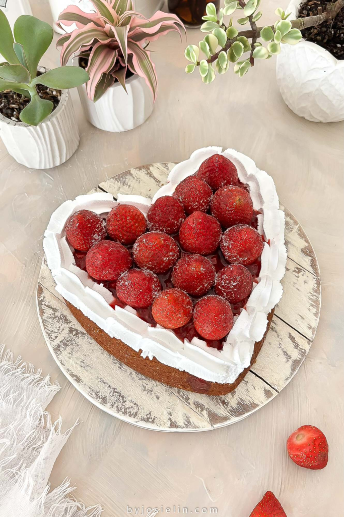 Strawberry Lemon Heart Cake