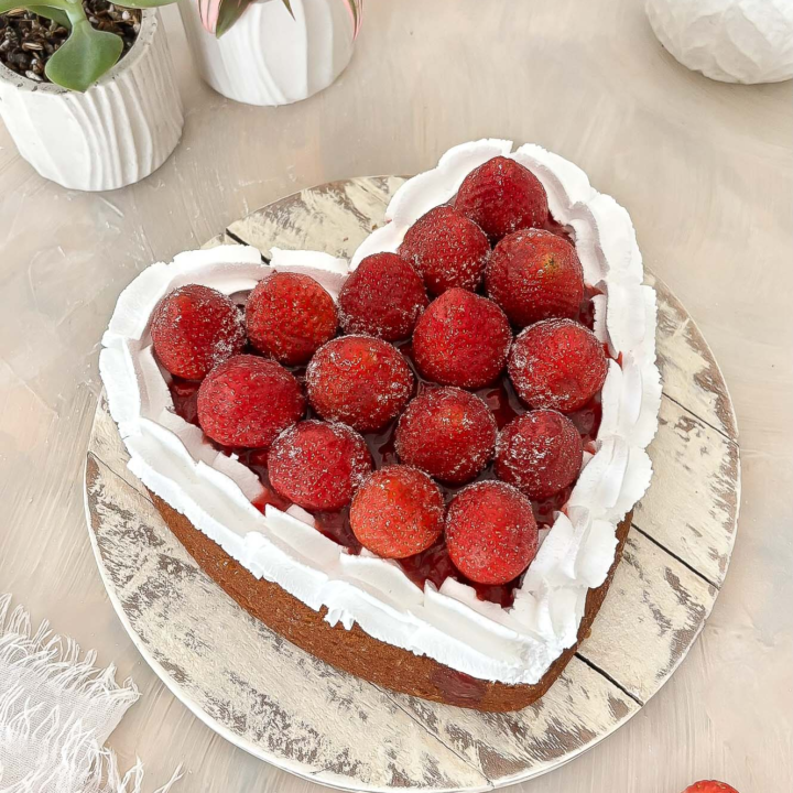 Strawberry Lemon Heart Cake