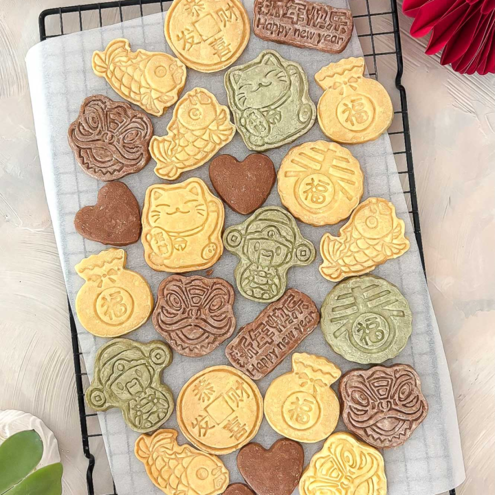 Chocolate Matcha Pumpkin Shortbread