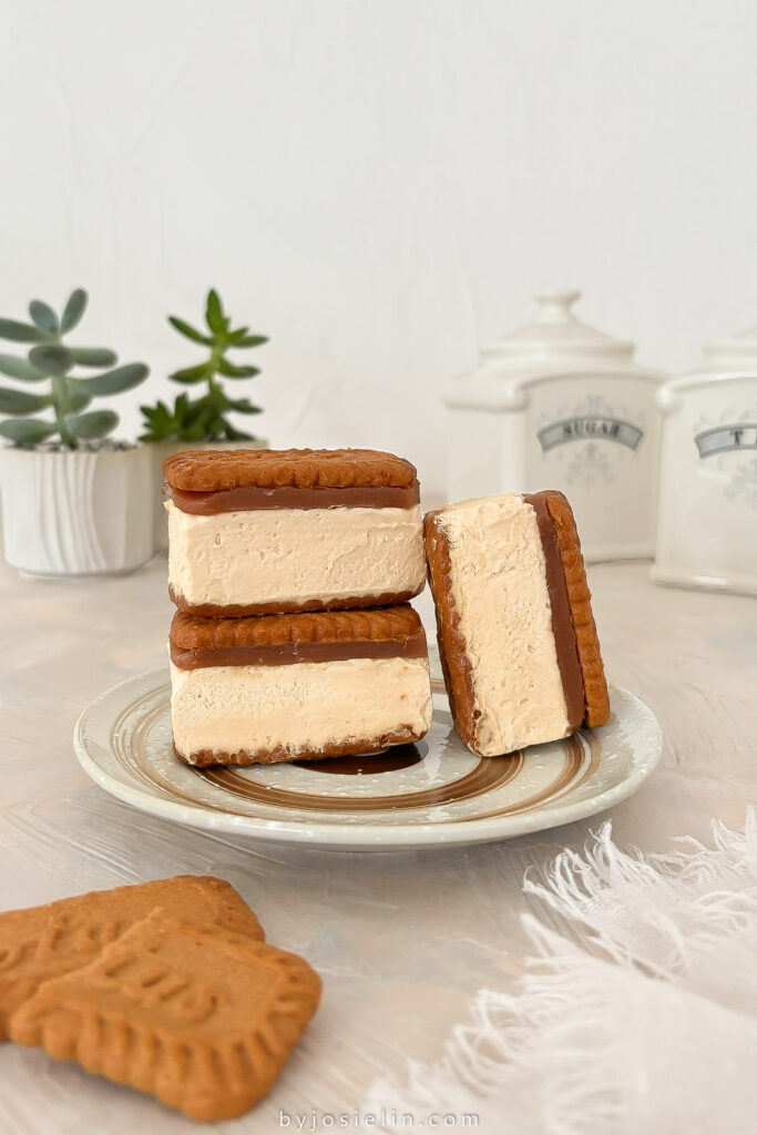Caramel Biscoff Ice Cream Sandwiches