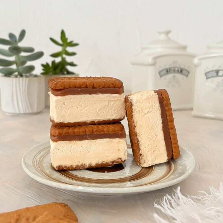 Caramel Biscoff Ice Cream Sandwiches