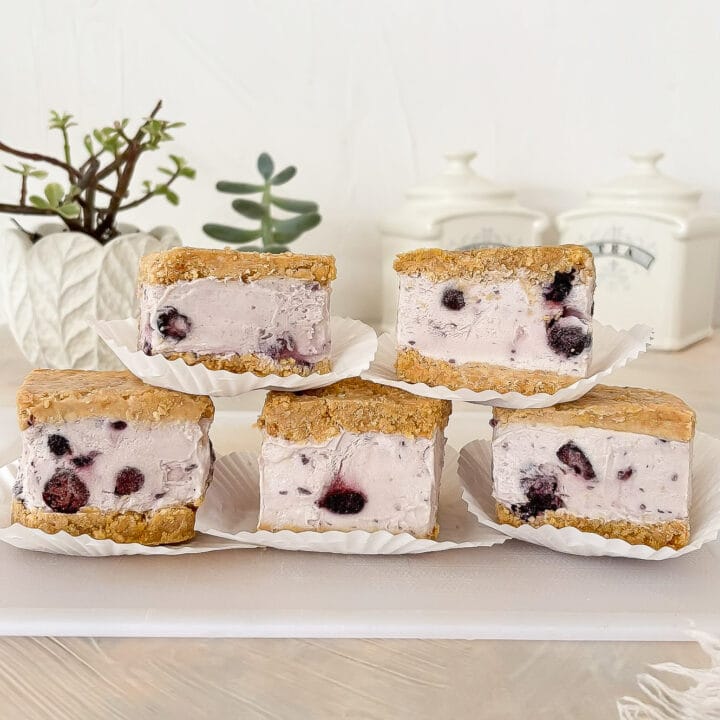 Blueberry Cheesecake Ice Cream Sandwiches