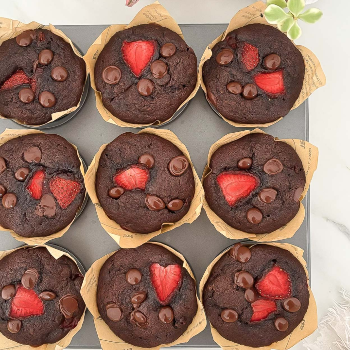 Strawberry Chocolate Banana Muffins